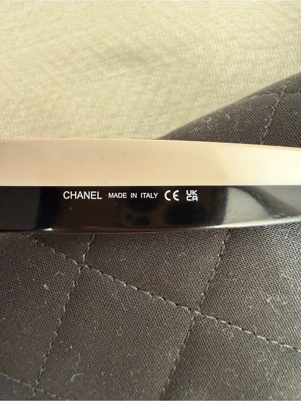 Chanel Black Cat-Eye Sunglasses with Quilted Case